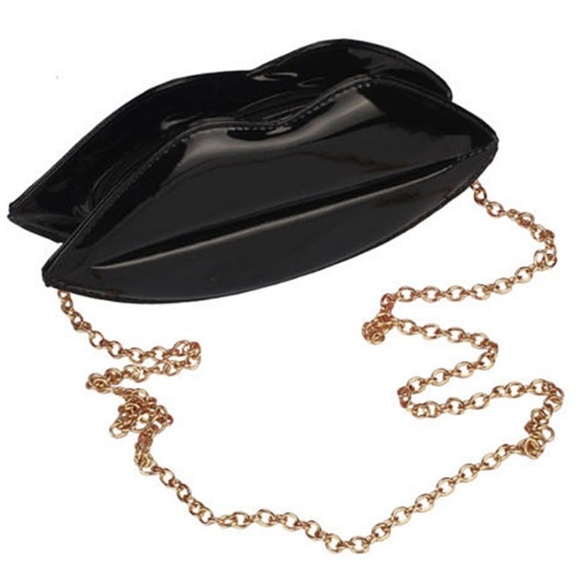 💋Hot Lips Clutch/ Purse- black - Picture 3 of 4